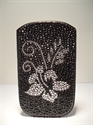 Picture of Silver & Black Floral Diamond Pouch XXL