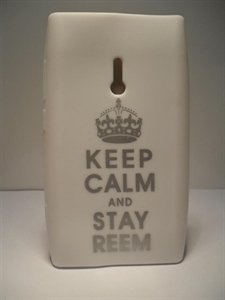 Picture of Nokia 800 White 'Keep Calm' Silicone Cover