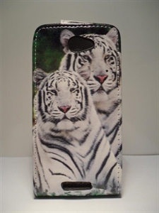 Picture of HTC One S White Tiger Leather Case