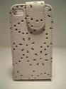 Picture of i Phone 4G White Diamond Flip Leather Cases