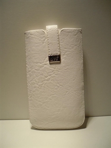 Picture of Phicomm i600 XXL White Leather Thin Strap Pouch
