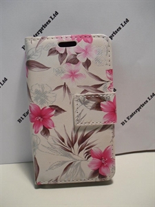 Picture of Nokia Lumia 530 White Floral Leather Wallet