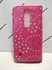 Picture of LG Spirit Pink Floral Diamond Leather Wallet Case