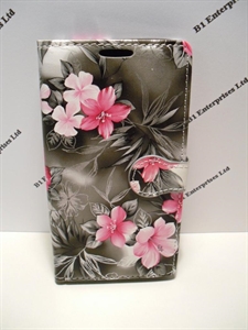 Picture of Microsoft 535 Grey Floral Leather Wallet Case 
