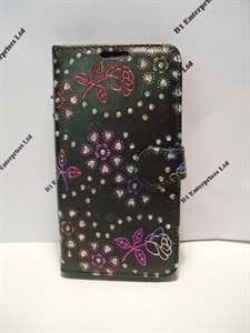Picture of Moto X Style Black Diamond Floral Wallet Case