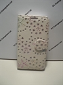 Picture of LG Leon White Floral Diamond Leather Wallet Case