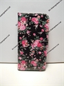 Picture of Sony Xperia M4 Aqua Black and Pink Rose Leather Wallet Case