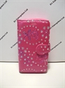 Picture of LG Joy, H220 Pink Floral Diamond Leather Wallet Book Case
