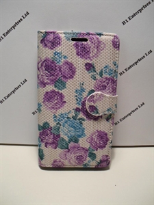 Picture of Nokia 535 Purple Floral Leather Wallet Case