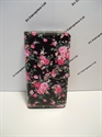 Picture of LG Joy Black And Pink Floral Leather Wallet Case.