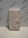 Picture of Xperia XA White Floral Diamond Leather Wallet Case.