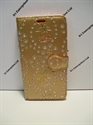 Picture of HTC One M10 Gold Floral Diamond Leather Wallet Case