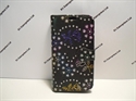 Picture of Samsung Galaxy S4 Black Floral Diamond Wallet Case