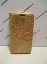 Picture of iPhone 5 Gold Floral Diamond Wallet Book Case