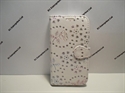 Picture of Smart First 7 White Floral Diamond Leather Wallet Case