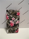 Picture of Xperia X Mini Grey Floral Leather Wallet Case.