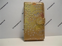 Picture of Xperia X Mini Gold Floral Diamond Leather Wallet Case.