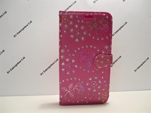 Picture of Smart Prime 6 Pink Floral Diamond Leather Wallet Case