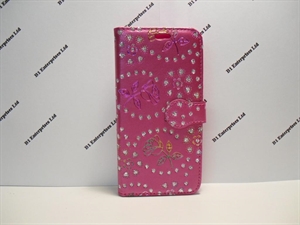 Picture of Nokia 5 Pink Floral Glitter Leather Wallet Case