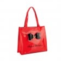 Picture of Red - Contrast Color Design Bowknot Decoration Patent Women Handbag