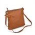 Picture of Tan Zip Cross Body Bag With Metal Detail